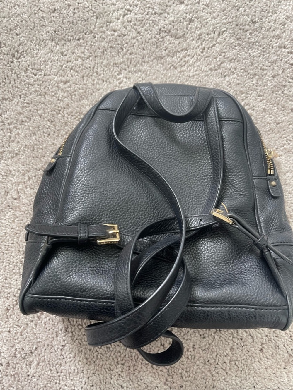 Michael Kors Black Pebbled Leather Small Backpack with Gold Hardware - Picture 2 of 7